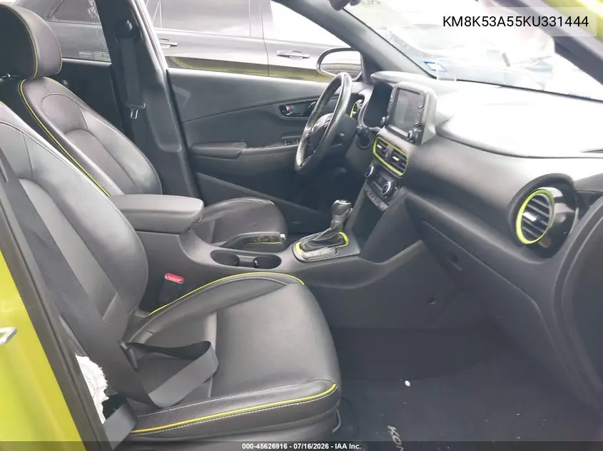 2019 Hyundai Kona Ultimate VIN: KM8K53A55KU331444 Lot: 45626916