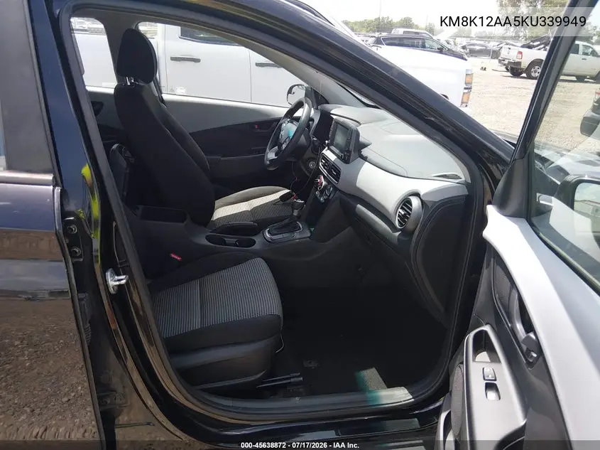 2019 Hyundai Kona Se VIN: KM8K12AA5KU339949 Lot: 45638872