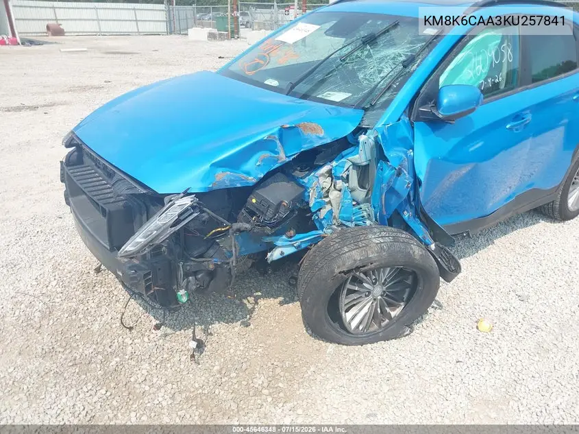 2019 Hyundai Kona Sel VIN: KM8K6CAA3KU257841 Lot: 45646348