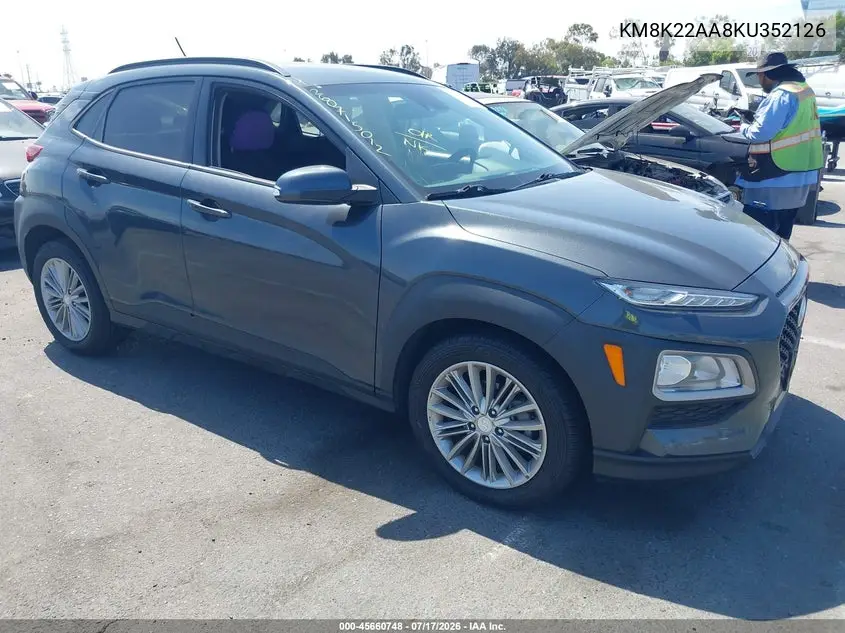 2019 Hyundai Kona Sel VIN: KM8K22AA8KU352126 Lot: 45660748