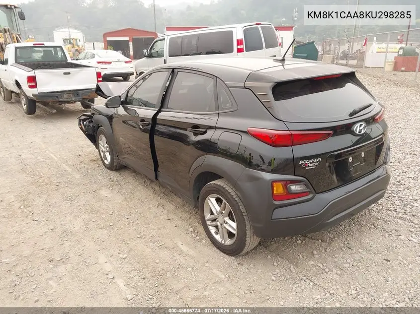 2019 Hyundai Kona Se VIN: KM8K1CAA8KU298285 Lot: 45666774