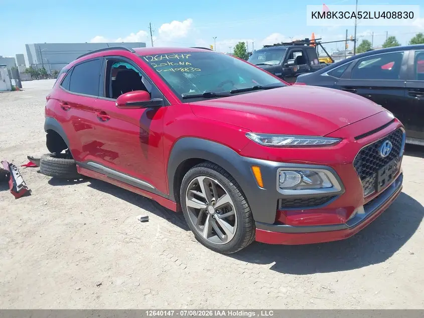 2020 Hyundai Kona VIN: KM8K3CA52LU408830 Lot: 12640147