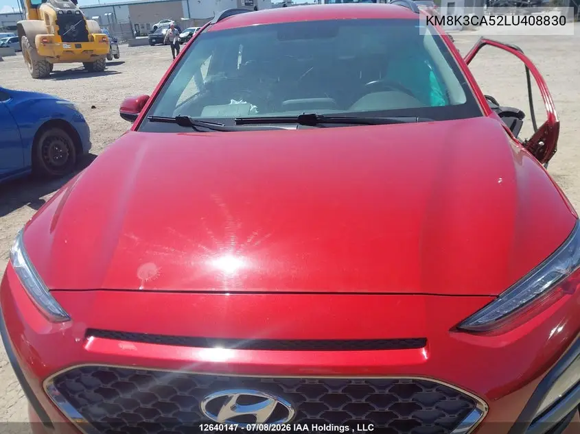 2020 Hyundai Kona VIN: KM8K3CA52LU408830 Lot: 12640147