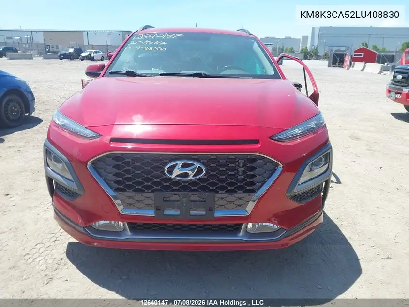 2020 Hyundai Kona VIN: KM8K3CA52LU408830 Lot: 12640147