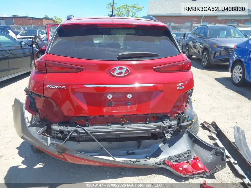 2020 Hyundai Kona VIN: KM8K3CA52LU408830 Lot: 12640147