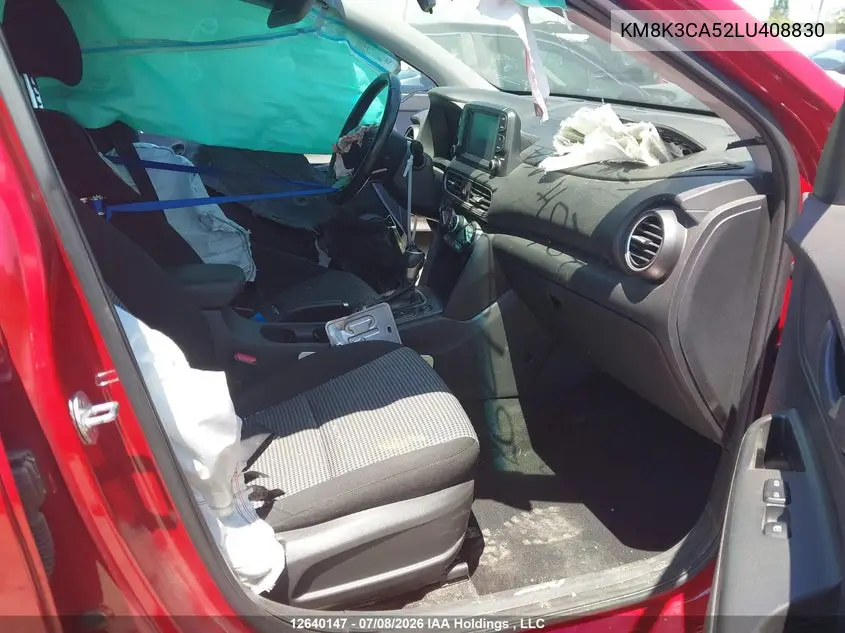 2020 Hyundai Kona VIN: KM8K3CA52LU408830 Lot: 12640147