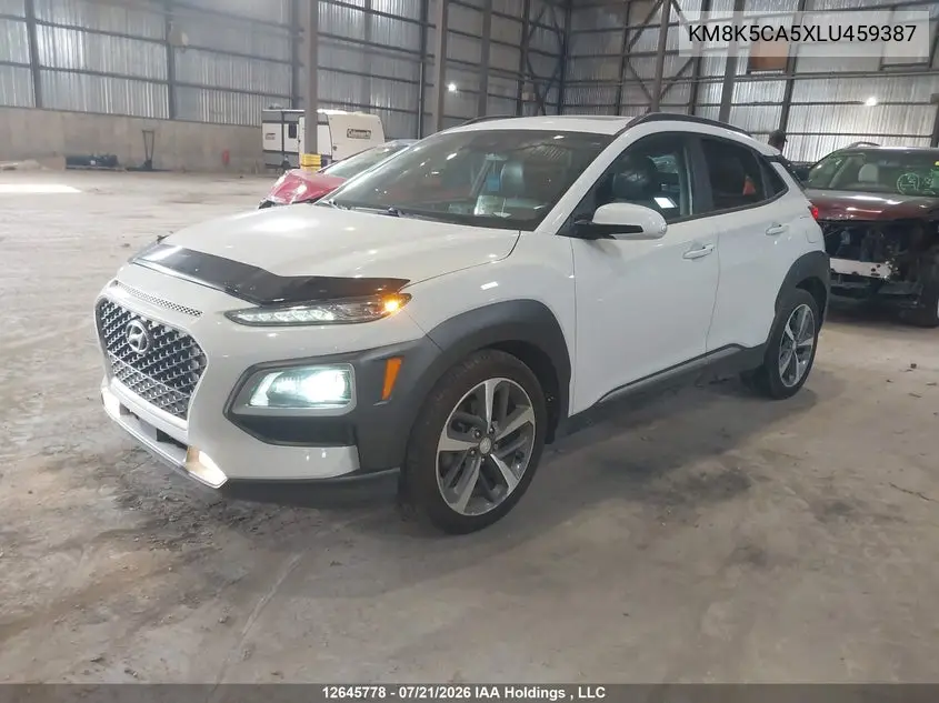 2020 Hyundai Kona Ultimate Awd VIN: KM8K5CA5XLU459387 Lot: 12645778