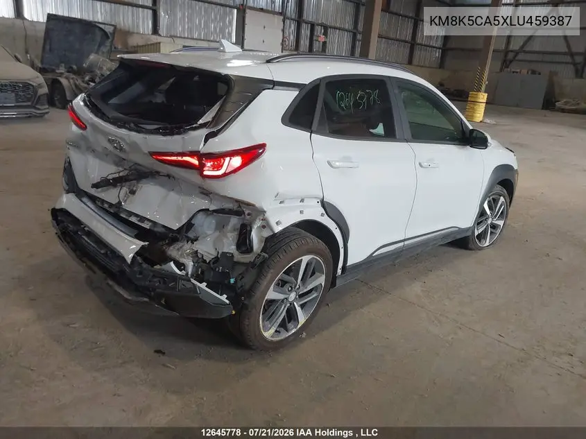 2020 Hyundai Kona Ultimate Awd VIN: KM8K5CA5XLU459387 Lot: 12645778