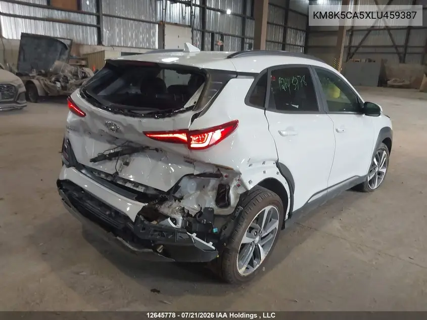 2020 Hyundai Kona Ultimate Awd VIN: KM8K5CA5XLU459387 Lot: 12645778