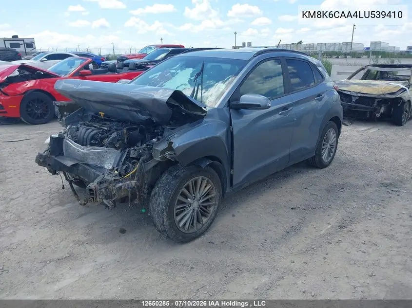 2020 Hyundai Kona VIN: KM8K6CAA4LU539410 Lot: 12650285
