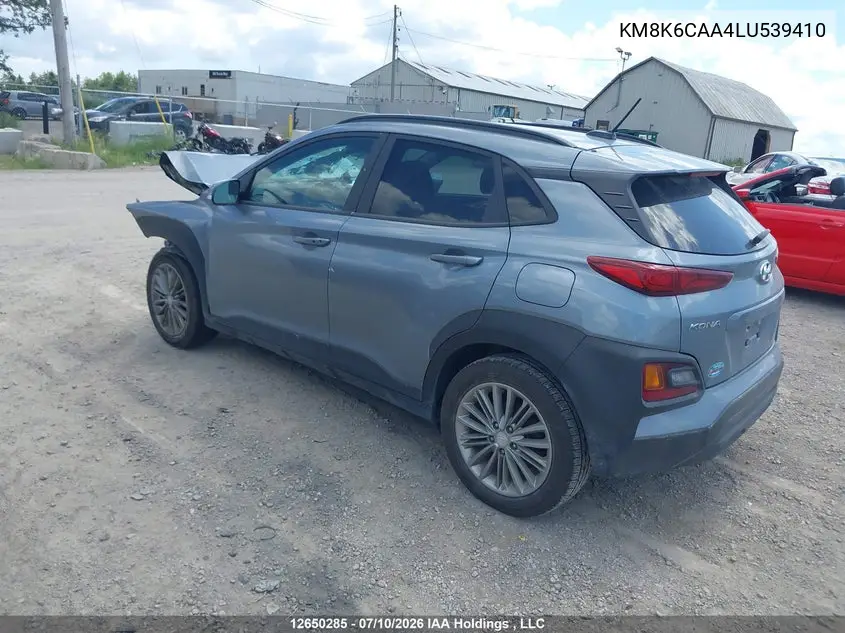2020 Hyundai Kona VIN: KM8K6CAA4LU539410 Lot: 12650285