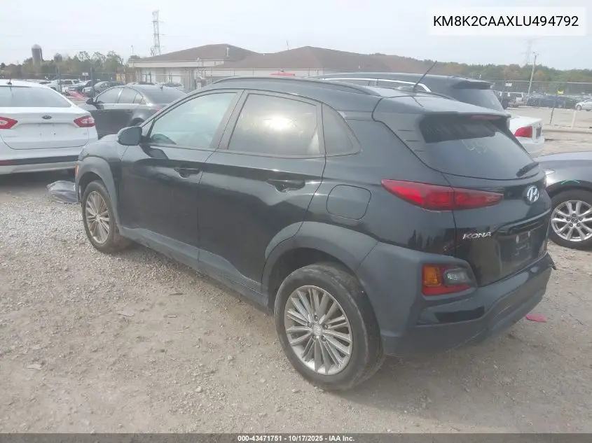 KM8K2CAAXLU494792 2020 Hyundai Kona Sel