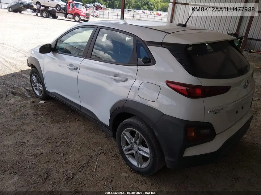 2020 Hyundai Kona Se VIN: KM8K12AA1LU477988 Lot: 45426255
