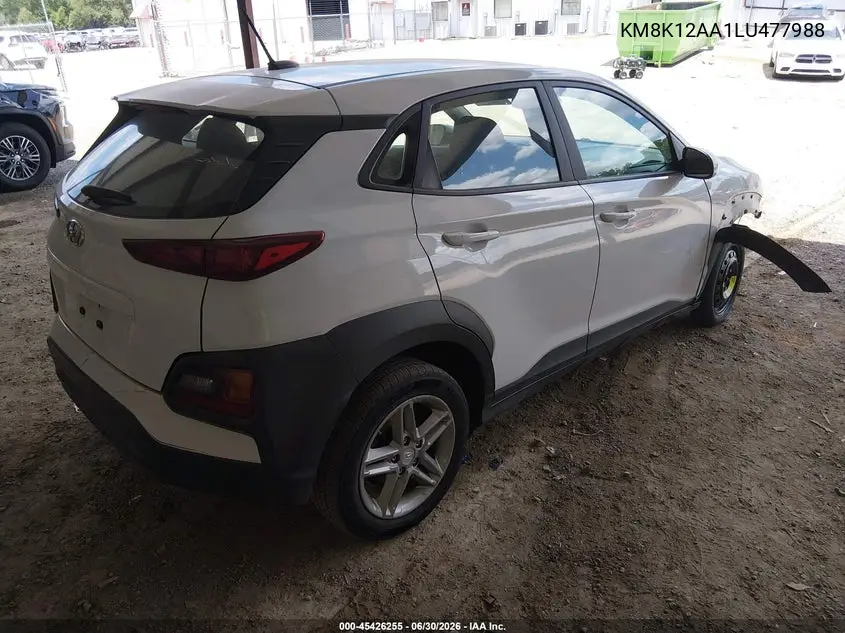 2020 Hyundai Kona Se VIN: KM8K12AA1LU477988 Lot: 45426255