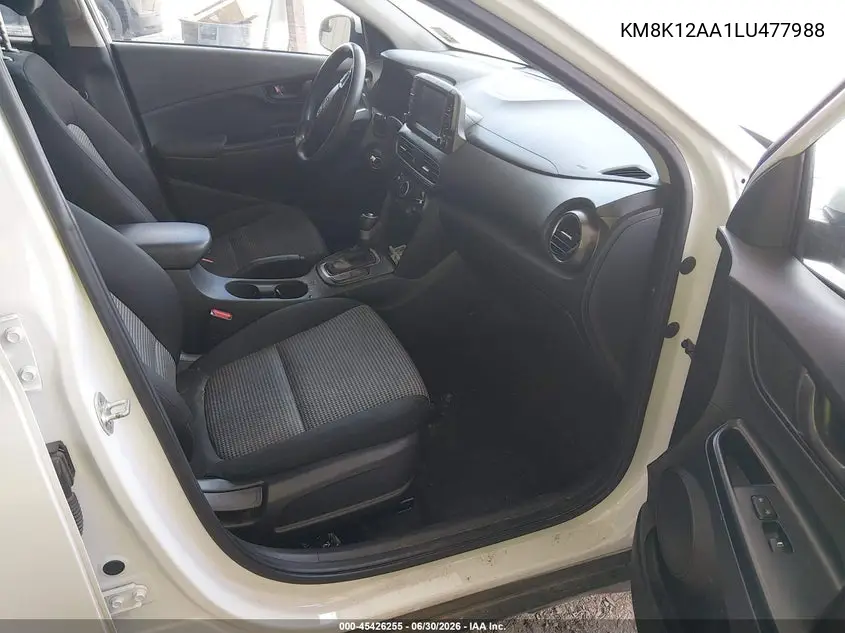 2020 Hyundai Kona Se VIN: KM8K12AA1LU477988 Lot: 45426255