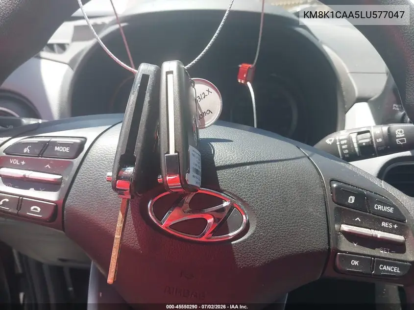 2020 Hyundai Kona Se VIN: KM8K1CAA5LU577047 Lot: 45550290