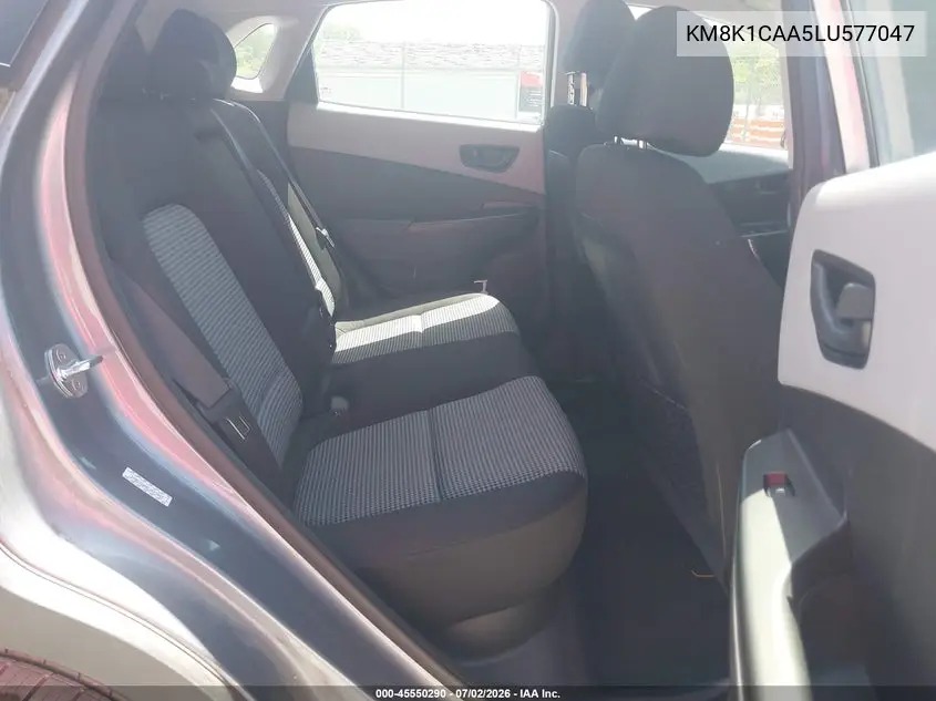 2020 Hyundai Kona Se VIN: KM8K1CAA5LU577047 Lot: 45550290