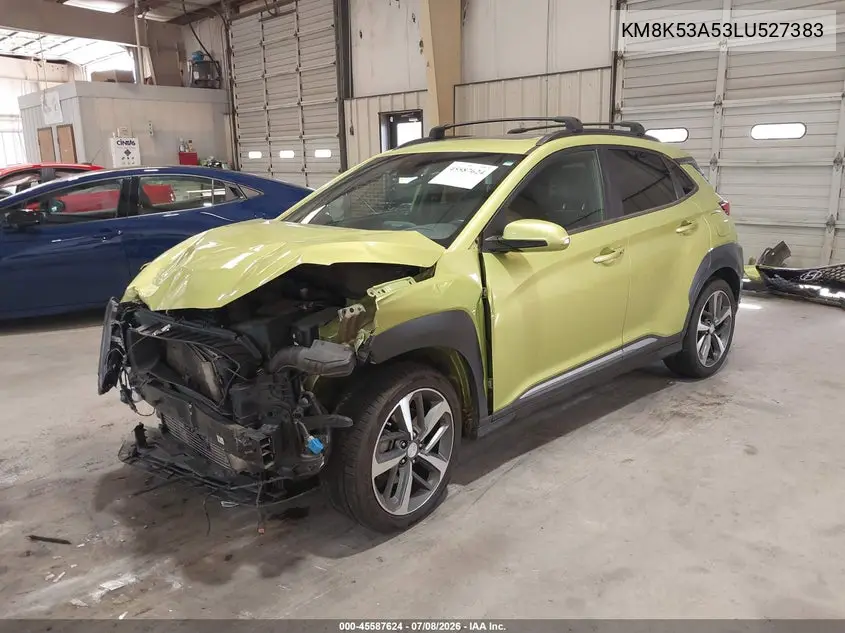 2020 Hyundai Kona Ultimate VIN: KM8K53A53LU527383 Lot: 45587624