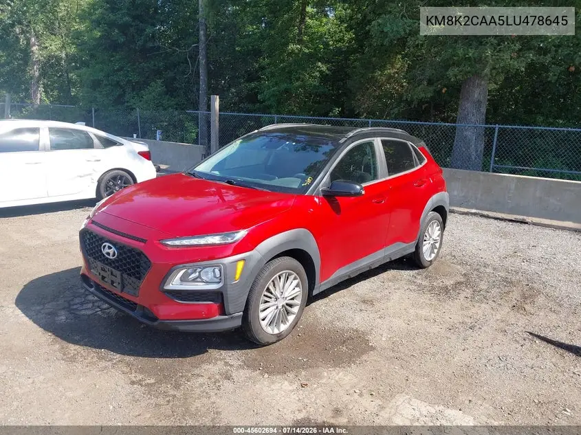 2020 Hyundai Kona Sel VIN: KM8K2CAA5LU478645 Lot: 45602694
