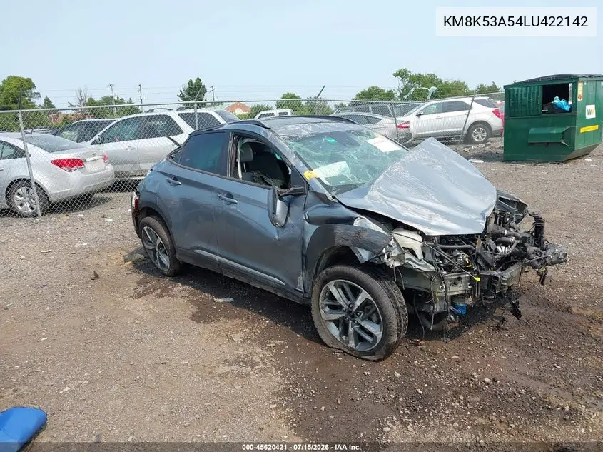 2020 Hyundai Kona Ultimate VIN: KM8K53A54LU422142 Lot: 45620421