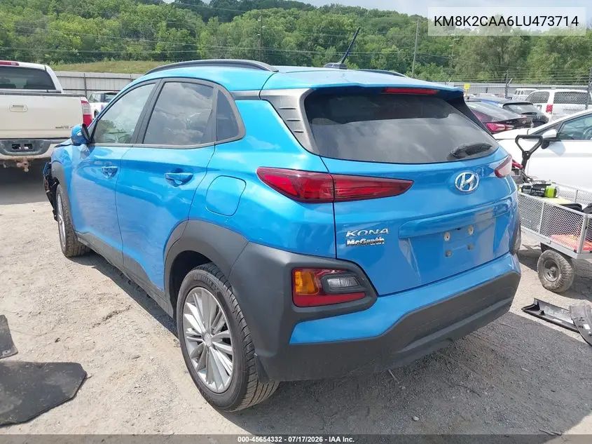 2020 Hyundai Kona Sel VIN: KM8K2CAA6LU473714 Lot: 45654332