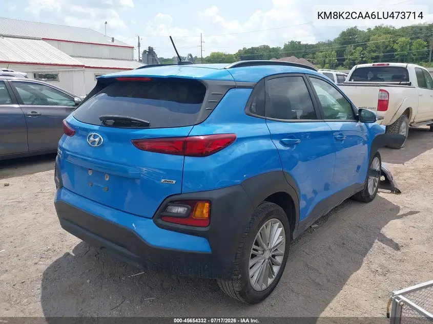 2020 Hyundai Kona Sel VIN: KM8K2CAA6LU473714 Lot: 45654332