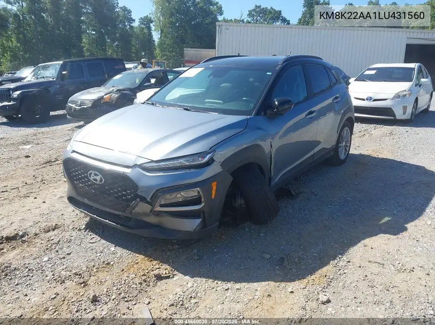 2020 Hyundai Kona Sel VIN: KM8K22AA1LU431560 Lot: 45660030