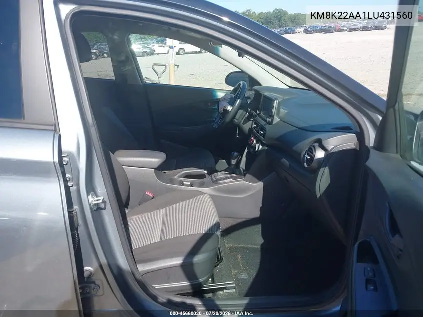 2020 Hyundai Kona Sel VIN: KM8K22AA1LU431560 Lot: 45660030