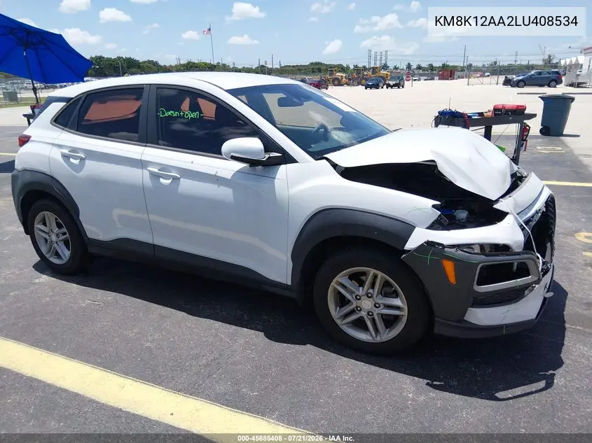 2020 Hyundai Kona Se VIN: KM8K12AA2LU408534 Lot: 45685408