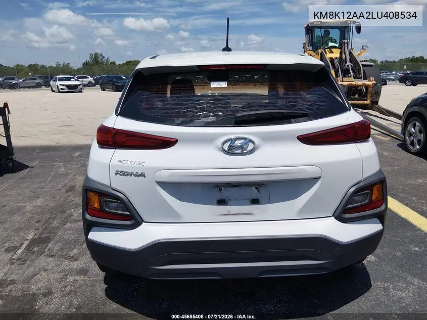 2020 Hyundai Kona Se VIN: KM8K12AA2LU408534 Lot: 45685408