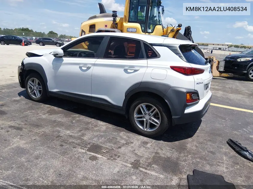 2020 Hyundai Kona Se VIN: KM8K12AA2LU408534 Lot: 45685408