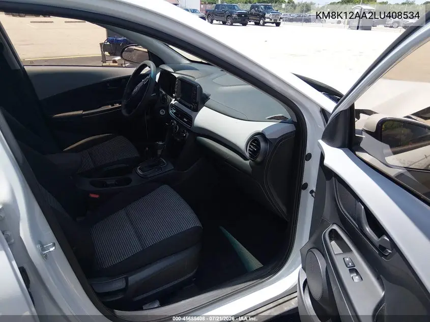 2020 Hyundai Kona Se VIN: KM8K12AA2LU408534 Lot: 45685408