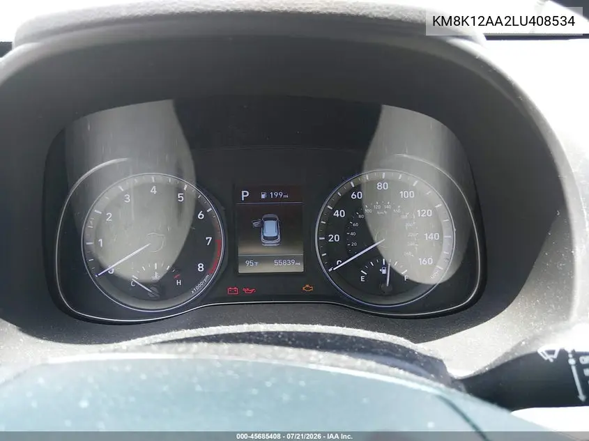 2020 Hyundai Kona Se VIN: KM8K12AA2LU408534 Lot: 45685408