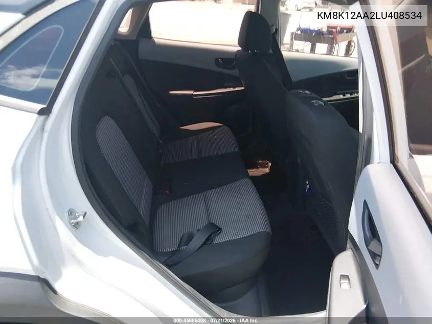 2020 Hyundai Kona Se VIN: KM8K12AA2LU408534 Lot: 45685408