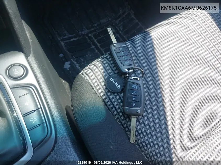 2021 Hyundai Kona Se VIN: KM8K1CAA6MU626175 Lot: 12629019