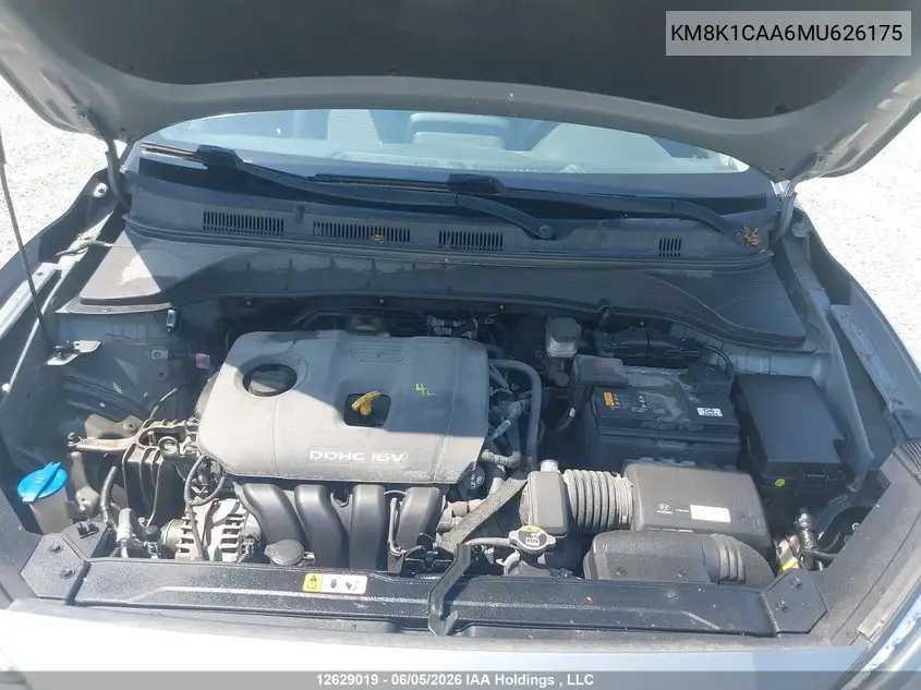2021 Hyundai Kona Se VIN: KM8K1CAA6MU626175 Lot: 12629019