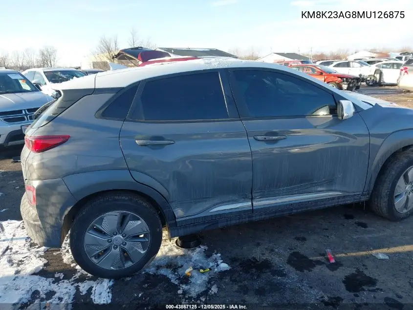 KM8K23AG8MU126875 2021 Hyundai Kona Electric Sel