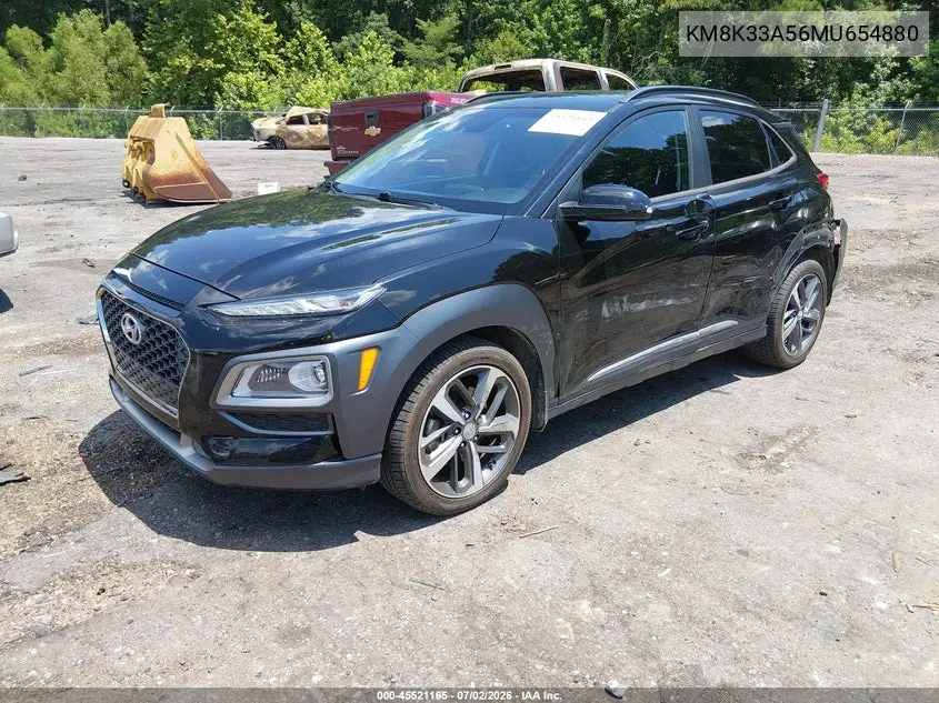 2021 Hyundai Kona Limited VIN: KM8K33A56MU654880 Lot: 45521165