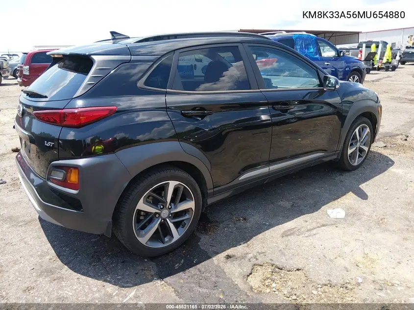 2021 Hyundai Kona Limited VIN: KM8K33A56MU654880 Lot: 45521165