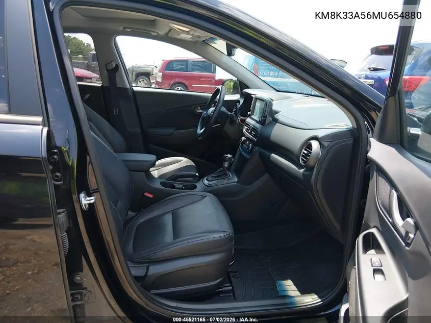 2021 Hyundai Kona Limited VIN: KM8K33A56MU654880 Lot: 45521165