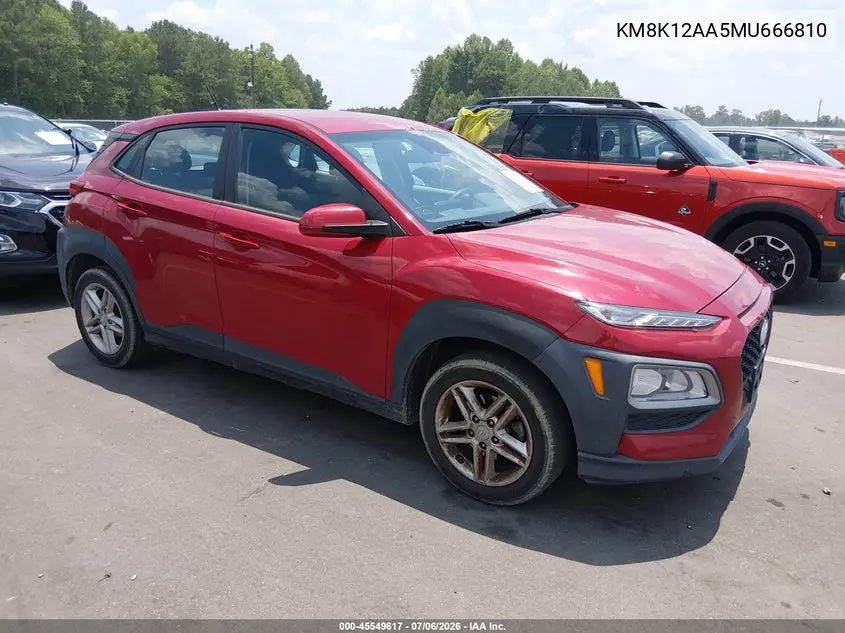 2021 Hyundai Kona Se VIN: KM8K12AA5MU666810 Lot: 45549617