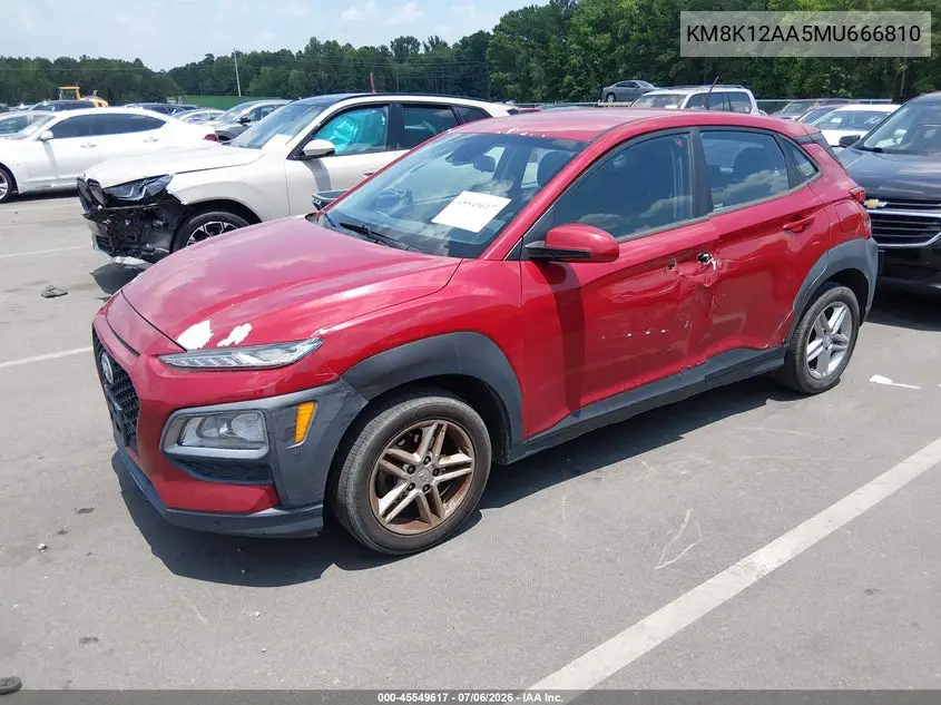 2021 Hyundai Kona Se VIN: KM8K12AA5MU666810 Lot: 45549617
