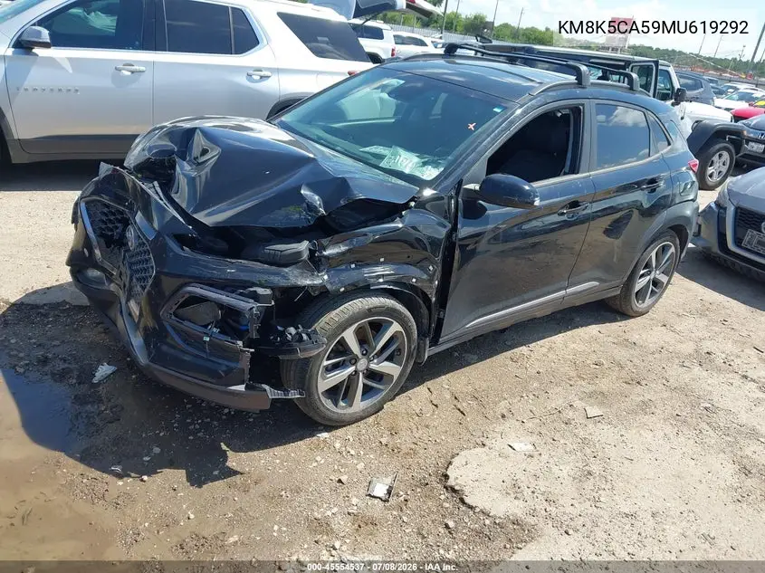 2021 Hyundai Kona Ultimate VIN: KM8K5CA59MU619292 Lot: 45554537