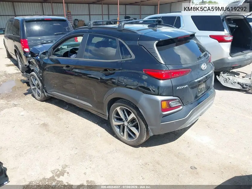 2021 Hyundai Kona Ultimate VIN: KM8K5CA59MU619292 Lot: 45554537