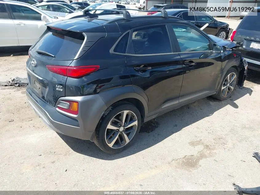 2021 Hyundai Kona Ultimate VIN: KM8K5CA59MU619292 Lot: 45554537