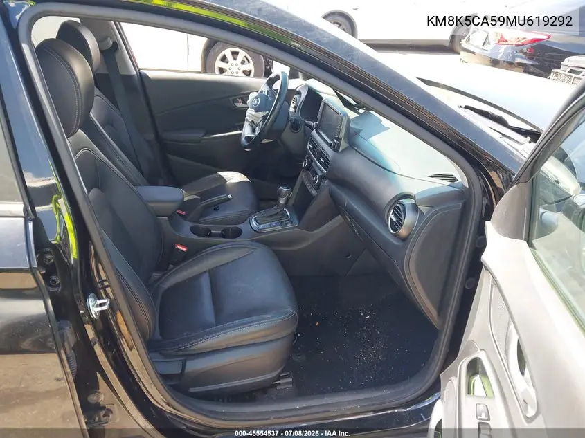2021 Hyundai Kona Ultimate VIN: KM8K5CA59MU619292 Lot: 45554537