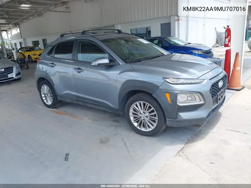 2021 Hyundai Kona Sel VIN: KM8K22AA9MU707016 Lot: 45563364