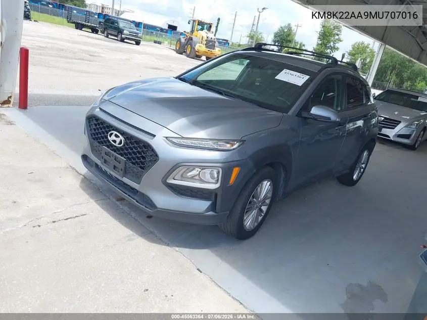 2021 Hyundai Kona Sel VIN: KM8K22AA9MU707016 Lot: 45563364