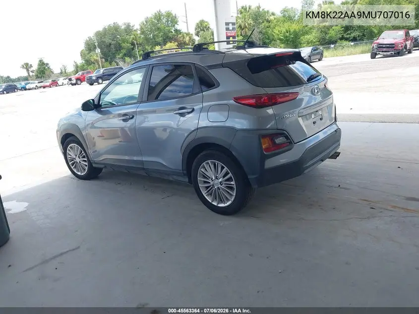 2021 Hyundai Kona Sel VIN: KM8K22AA9MU707016 Lot: 45563364
