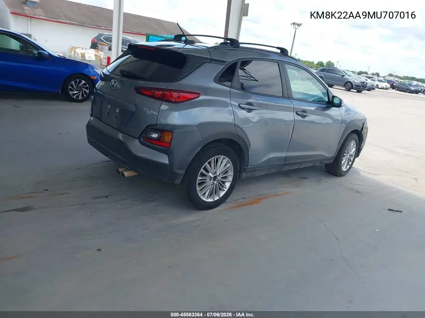 2021 Hyundai Kona Sel VIN: KM8K22AA9MU707016 Lot: 45563364